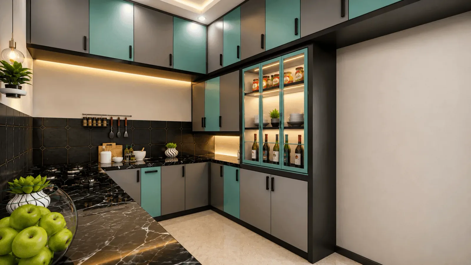 Modular kitchen interior completed by Sri Sai Foundation, Chennai
